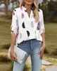 ASKSA Damen Bluse V-Ausschnitt Chiffon Drucken Oberteile Produktbild-Vorschau 4