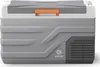 A gray and white electric cooler with an orange handle, shown from the front. Náhled obrázku produktu