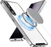 A silver phone case with a magnetic ring and a charging puck is shown against a white background. Anteprima dell’immagine prodotto