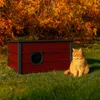 QLS Izolowany drewniany domek dla kota 73×52×38 cm z Podgląd zdjęcia produktu 9