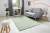 Weicher Hochflor-Teppich in der Farbe Salbei ausgelegt im Wohnzimmer.
 Produktbild-Vorschau