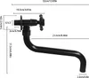 A diagram showing the dimensions of a black faucet. Podgląd zdjęcia produktu