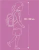 Illustration of a child wearing a backpack with height measurements. Anteprima dell’immagine prodotto