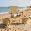 ESTIA : Fauteuil de jardin pliable, chaise pliante, beige, Voir les images du produit 2