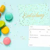 10 Einladungskarten Mint mit Goldlack inkl. 10 weißen Produktbild-Vorschau 3