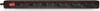 A black power strip with a red switch and multiple green illuminated sockets. Podgląd zdjęcia produktu