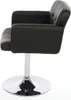 A black swivel chair with a chrome base is shown from the side against a white background. Produktbild-Vorschau