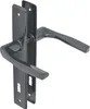 A close-up studio shot of a graphite-colored door handle set for a mortise lock. Anteprima dell’immagine prodotto