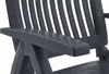Close-up of the armrest and backrest of a dark gray plastic garden chair. Produktbild-Vorschau
