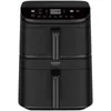 A black Cosori air fryer with a digital display and two stacked chambers. Produktbild-Vorschau