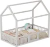 A white house-shaped bed frame with bedding and a pillow inside. Anteprima dell’immagine prodotto