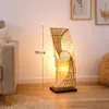 Stehlampe Quento 90cm Capiz Rattan Scheibenleuchte elegant Produktbild-Vorschau 3