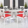 Beautissu 4er Set Stuhlkissen 40x40 mit Bändern Lea, Rot Produktbild-Vorschau 4