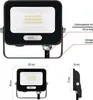 LED reflektor GLARO 10W, schwarz, IP65, 1000 lm, neutralweiß Podgląd zdjęcia produktu