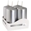 Votívna sviečka BISPOL Aura 9H 8cm SW40/80 SILVER METALIC Náhľad obrázku produktu 1