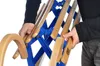 Holzschlitten Hörnerrodel klappbar 110 cm blau Produktbild-Vorschau 2
