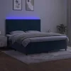 Boxspringbett mit Matratze & LED Dunkelblau 160x200 cm Samt Produktbild-Vorschau 2