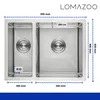 LOMAZOO Spülbecken Edelstahl Proxima - Doppelte Spüle | s Produktbild-Vorschau 4