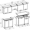 Technical drawing with dimensions of kitchen cabinets. Náhled obrázku produktu