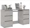 Scrivania grigio cemento 140x50x77 cm materiale a base di Anteprima dell’immagine prodotto 14