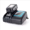 A black Makita battery charger with a 18V battery inserted, shown on a white background. Náhled obrázku produktu
