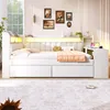 Tweepersoonsbed 140x200 cm met bureau en 2 laden, Productafbeelding-voorbeeld 3