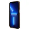 A side view of a smartphone in a brown case against a white background. Podgląd zdjęcia produktu