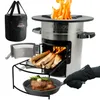 AREBOS Raketenofen mit Grillpfanne | Gusseisen, Dutch Oven, Produktbild-Vorschau 1