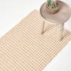 HOMESCAPES Baumwoll-Teppichläufer beige-weiß kariert - Produktbild-Vorschau 2