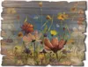 ARTland Holzbild Vintage Wildblumenwiese blauer Himmel Produktbild-Vorschau 1
