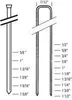 Diagram showing two types of fasteners with measurement markings. Podgląd zdjęcia produktu