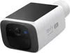 A white and black Eufy Security SoloCam S220 solar outdoor WiFi security camera with a 2K resolution is shown against a white background. Voir les images du produit