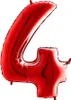 Riesenzahl Folienballon 40"/102cm | Rot Zahl: 4 Produktbild-Vorschau 3