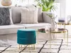 BELIANI Pouf s úložným prostorem modrý zlato samet design Náhled obrázku produktu 2