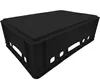 A black plastic crate is shown from a slightly elevated angle against a white background. Voir les images du produit