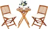 A wooden bistro set with two chairs and a table, set against a white background. Produktbild-Vorschau