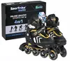 A pair of black and yellow inline skates with their packaging box. Voir les images du produit
