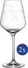 A single clear wine glass with a festive design, set against a white background. Produktbild-Vorschau