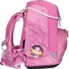A pink backpack with white stars on a white background. Voir les images du produit