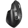 A black ergonomic mouse is shown from a side angle against a white background. Produktbild-Vorschau
