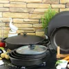 Ø28cm Gusseisenpfanne mit Glasdeckel Bräter Schmortopf aus Produktbild-Vorschau 8