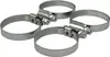 Four metal hose clamps are arranged in a diamond shape on a white background. Produktbild-Vorschau
