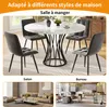 OKWISH Table À Manger Ronde - Avec Plateau MDF Marbré Et Voir les images du produit 2