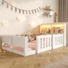 Flieks Kinderbett 90x200cm mit Led, Bodenbett Holzbett mit Produktbild-Vorschau 2