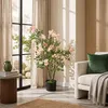 KOMFOTTEU 90cm Kunstbaum mit Rosa Blüten, Künstlicher Produktbild-Vorschau 7