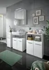 A modern bathroom with white high-gloss cabinets and a sink. Produktbild-Vorschau