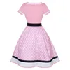 ASKSA Rockabilly Kleider Damen 50er Jahre Vintage Kurzarm Produktbild-Vorschau 2