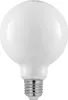 A white globe-shaped LED light bulb with a silver screw base against a white background. Produktbild-Vorschau
