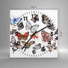 Wanduhr - Quadrat - Glasuhr - Schmetterlinge Illustration Produktbild-Vorschau 3