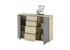 Kommode >BC 1040< in Grau matt - 120x84x35 (BxHxT) Produktbild-Vorschau 3